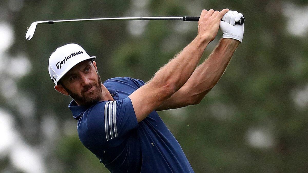 Dustin Johnson is scheduled to tee off at the Masters on Thursday in the last group with Bubba Watson and Jimmy Walker.