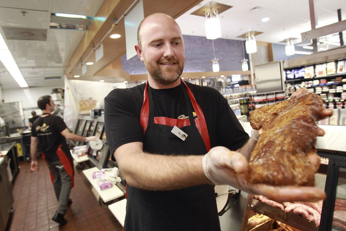 ENCINITAS, May 10, 2016 | Meat Department Supervisor Mark Smith shows the Burgundy Pepper Tri Tip, also know as Cardiff Crack, at Seaside Market in Cardiff on Tuesday. | Photo by Hayne Palmour IV/San Diego Union-Tribune/Mandatory Credit: HAYNE PALMOUR IV/SAN DIEGO UNION-TRIBUNE/ZUMA PRESS San Diego Union-Tribune Photo by Hayne Palmour IV copyright 2016