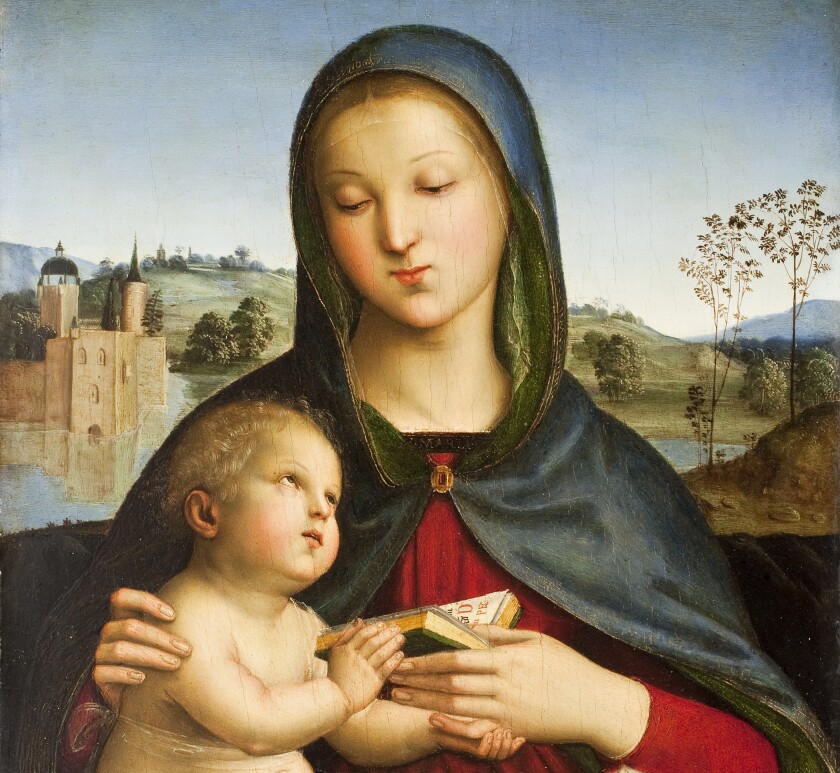Raphael's "Madonna and Child with Book" will be on display at the Norton Simon Museum.