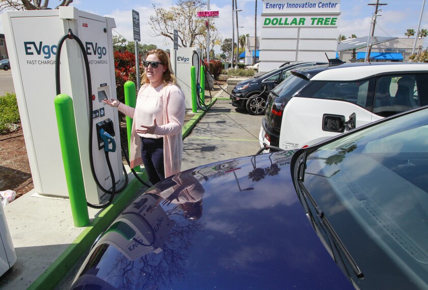 Electric vehicle owner Brianne Van Gorder speaks about her frustrations using charging stations. Less than a month ago, Van Gorder and her husband bought their first zero-emissions vehicle, a Volkswagen eGolf.