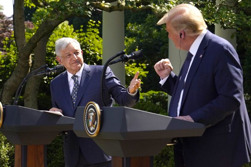 El presidente Donald Trump y su homólogo mexicano Andrés Manuel López Obrador en la Casa Blanca, en Washington.