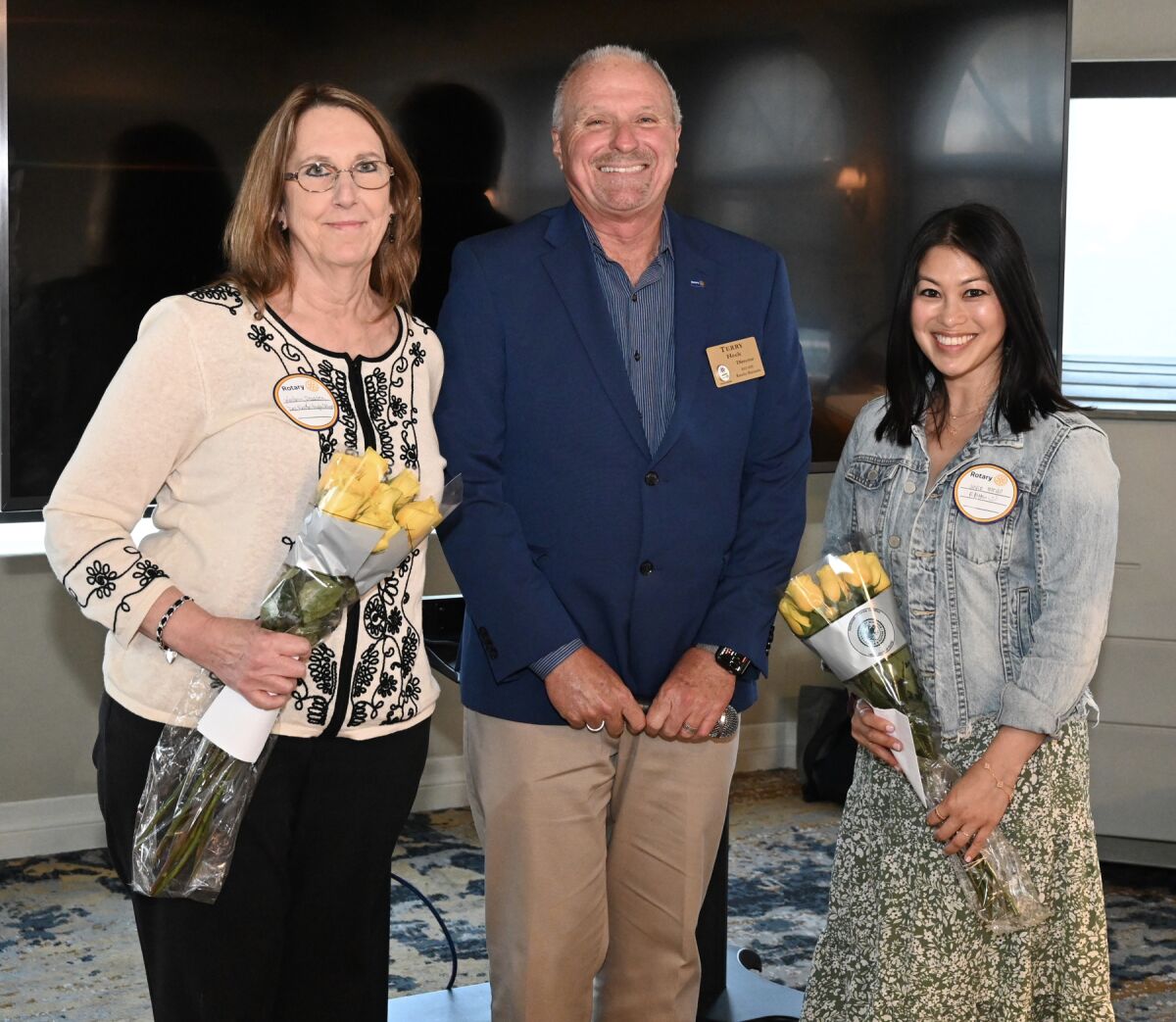 Del Norte High Counselor Kathy Marron, Rotarian and scholarship chair Terry Heck and RB High Counselor Joyce Toledo.