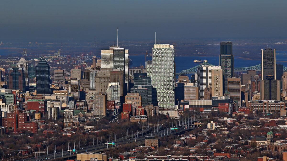 An aerial view of the Montreal skyline on Nov. 18, 2012.