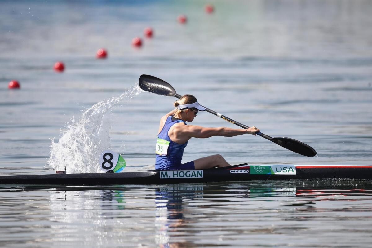 Maggie Hogan, who trains at Newport Aquatic Center, competed in women’s kayaking.
