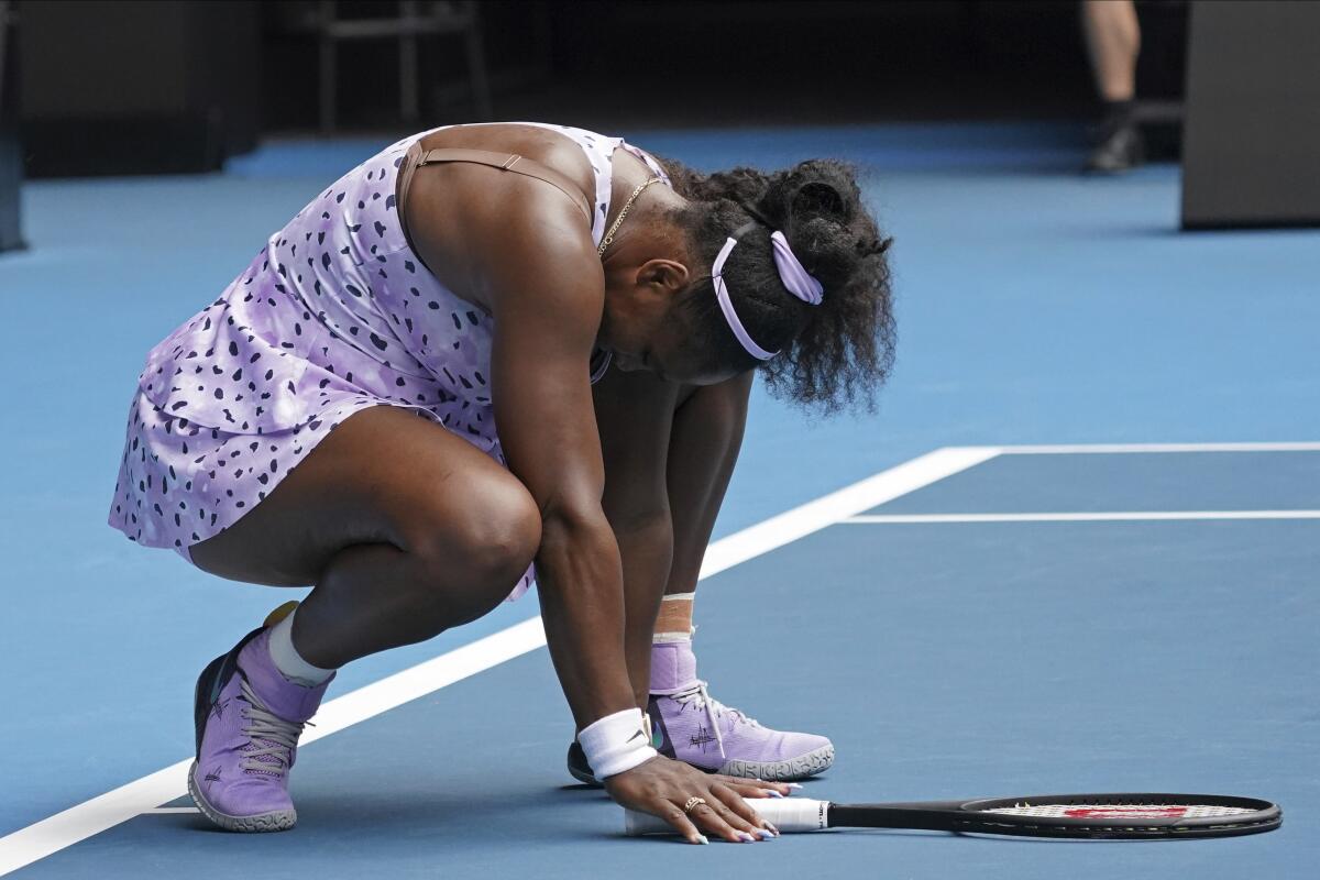 Serena Williams was knocked out of the Australian Open in the third round by Wang Qiang of China. 