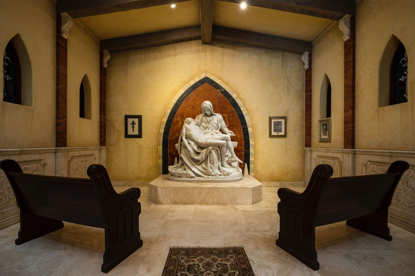 The Pietà sculpture.