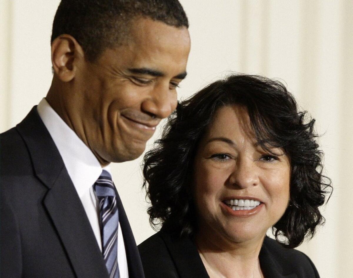 Justice Sonia Sotomayor was appointed by Barack Obama -- and by George H.W. Bush.
