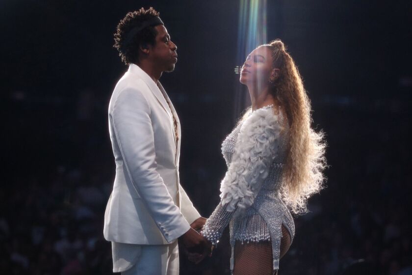 MINNEAPOLIS - AUGUST 8: Beyonce and Jay-Z perform on the 'On The Run II' tour at US Bank Stadium on August 8, 2018 in Chicago, Minneapolis, Minnesota. (Photo by Andrew White/Parkwood/PictureGroup)