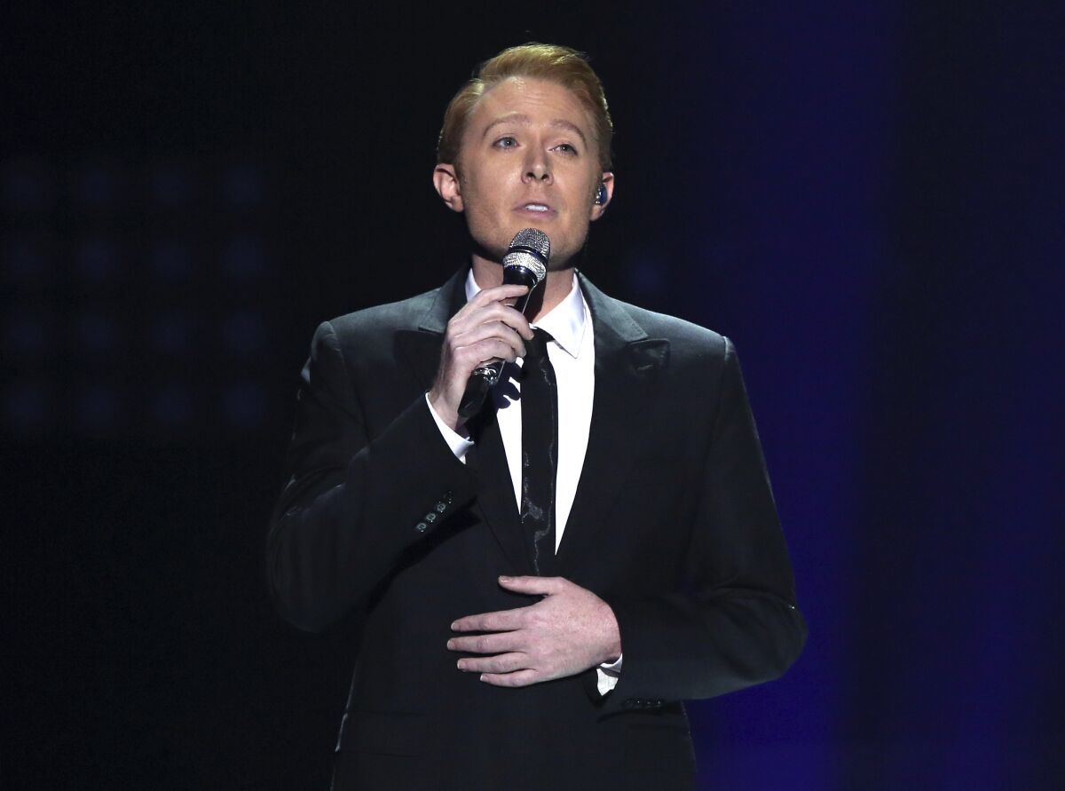Clay Aiken performs at the "American Idol" farewell season finale in Los Angeles on April 7, 2016.