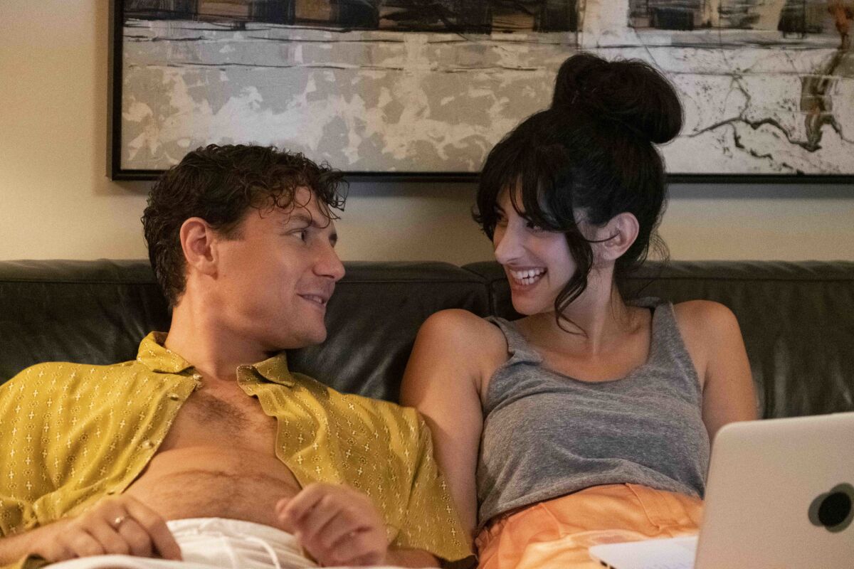 Augustus Prew, left, and Ayden Mayeri in "Midnight Kiss."