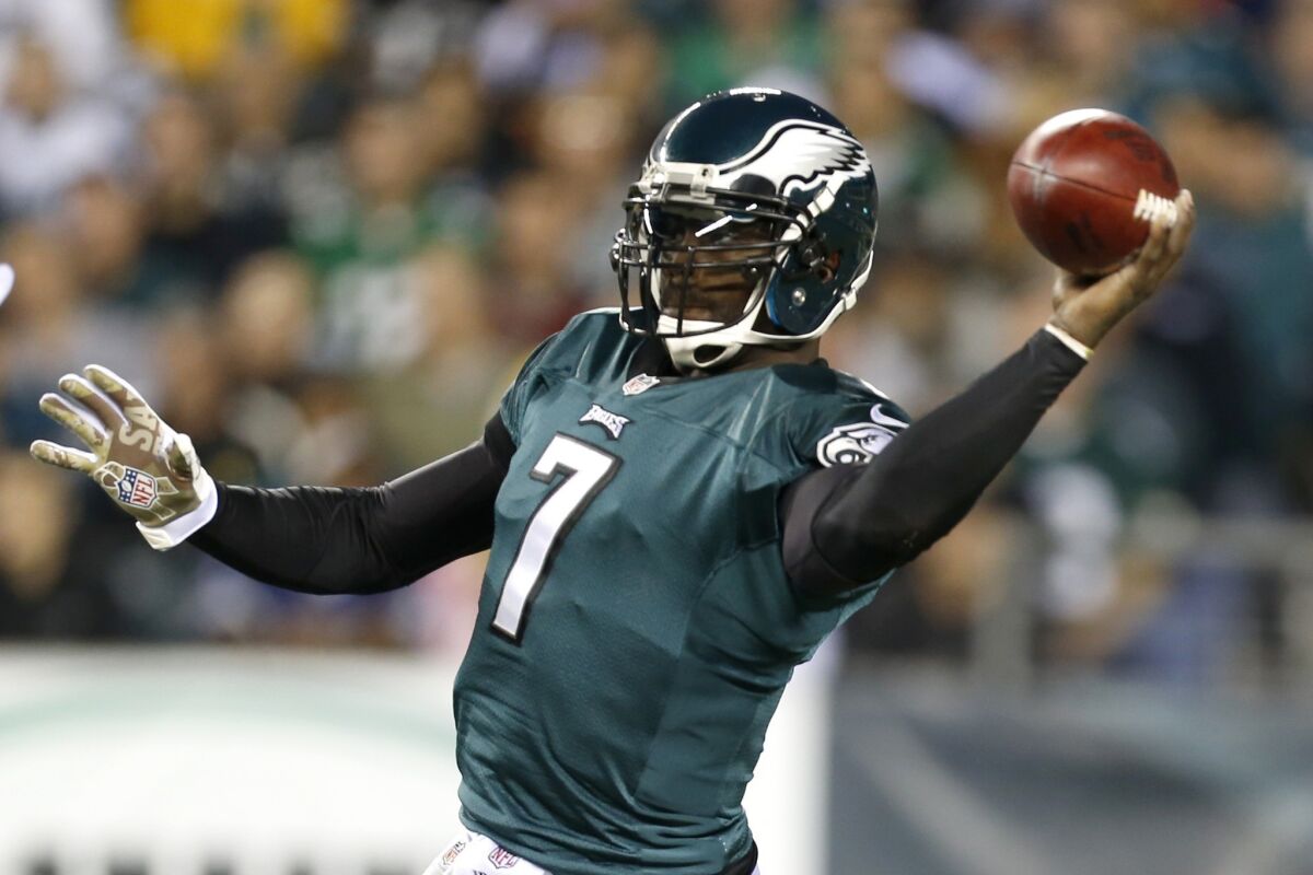 Philadelphia quarterback Michael Vick struggled with injuries and inconsistency in 2012.
