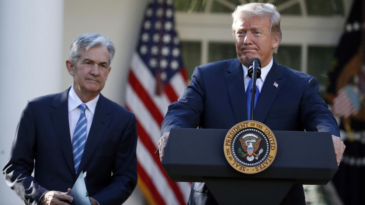 President Trump announces Jerome Powell as his nominee for the next chair of the Federal Reserve in 2017. Trump has repeatedly blasted Powell over the Fed’s interest rate increases.