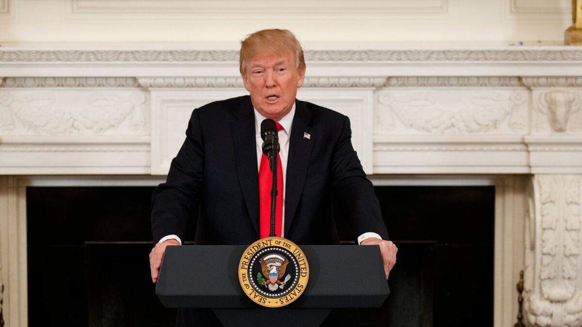 President Trump meets with governors at the White House on Monday.