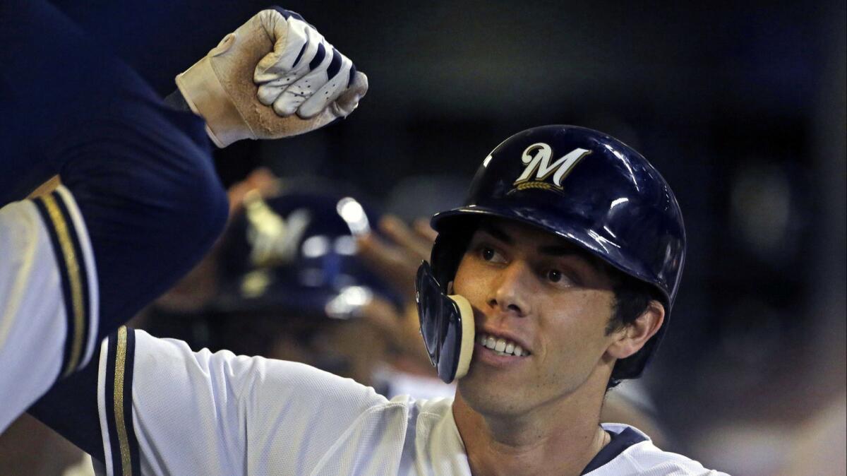 Christian Yelich, the National League MVP with the Milwaukee Brewers, grew up in Thousand Oaks and still makes his offseason home in the area.