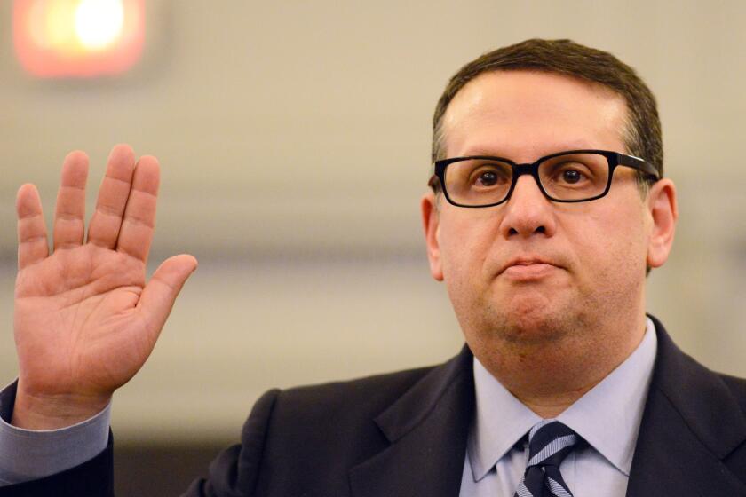 David Wildstein, an appointee of Gov. Chris Christie to the Port Authority of New York and New Jersey, is sworn in to testify at a hearing earlier this month.