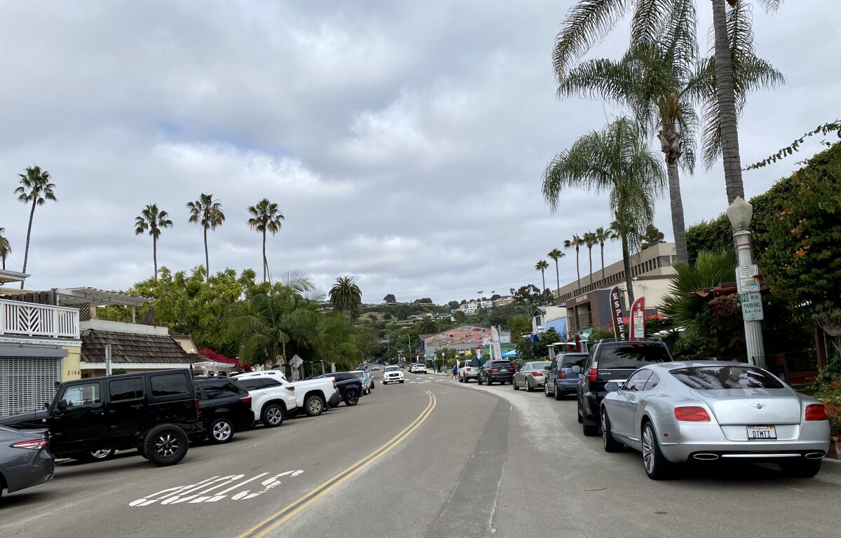 An outdoor dining plan would close this block of Avenida de la Playa for restaurants to put tables and chairs on the street.