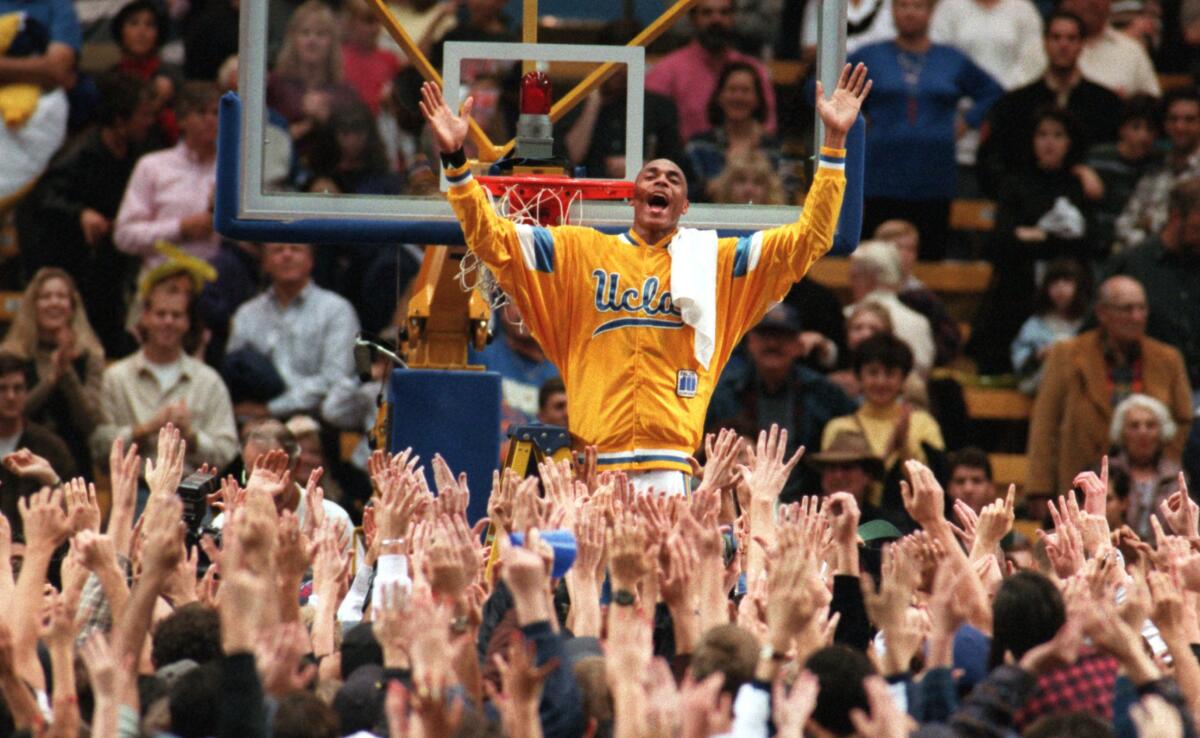 Charles O'Bannon celebrates Pac-10 title win over Oregon.