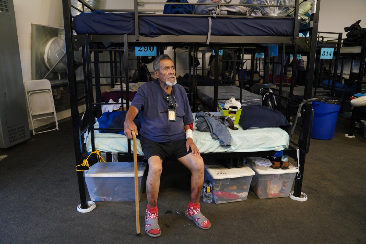 Hildelberto Loya has lived in the Temporary Bridge Shelter on Newtown Avenue for a few months.