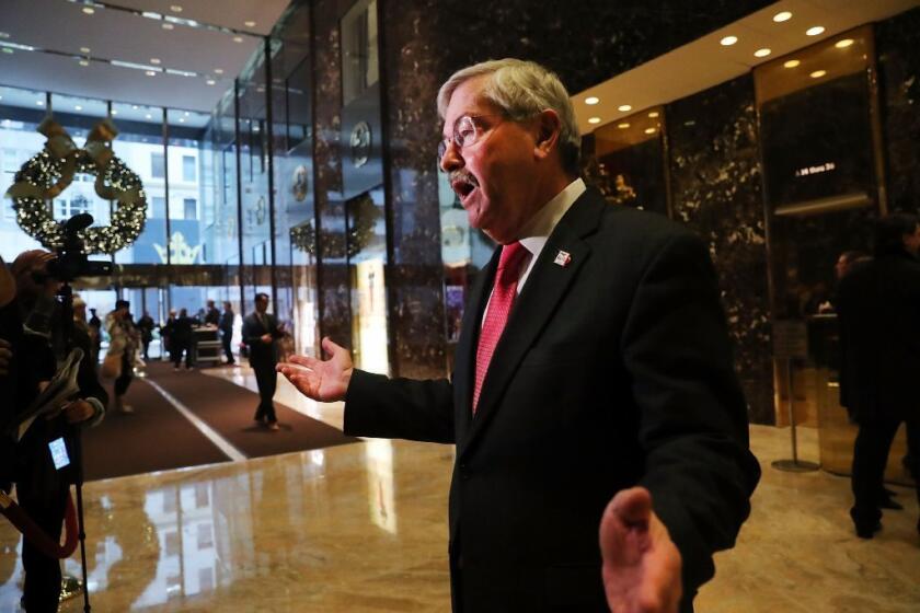 Iowa Gov. Terry Branstad at Trump Tower in New York City on Dec. 6.