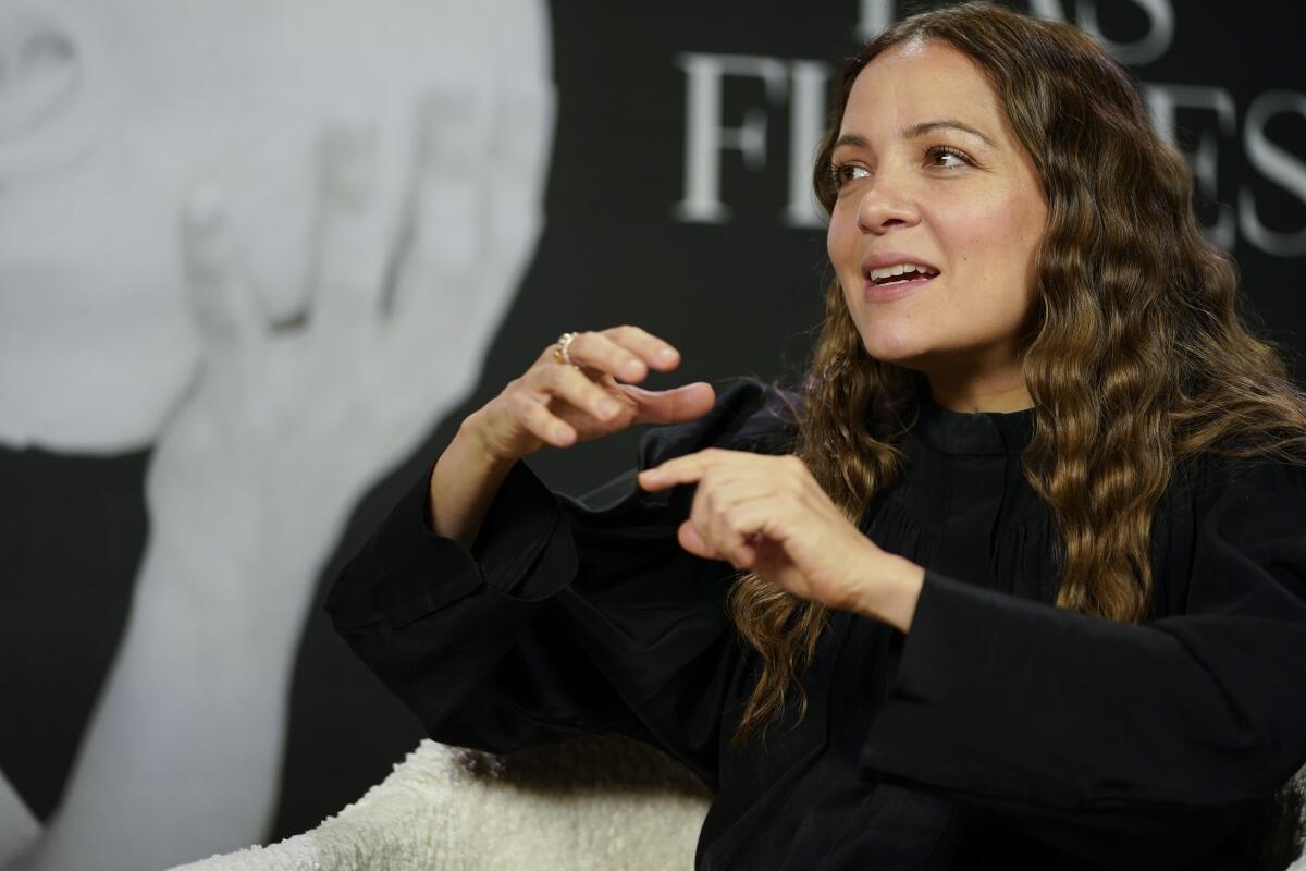 Mexican singer Natalia Lafourcade is seen during an interview with The Associated Press, 