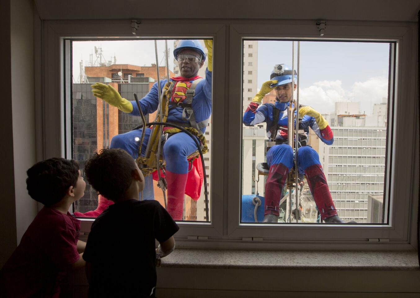 Window-washing superheroes