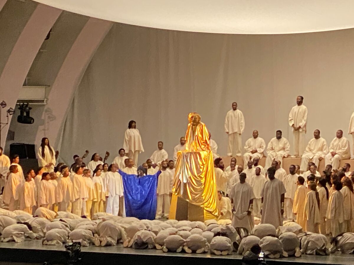 Kanye West's "Nebuchadnezzar," directed by Vanessa Beecroft, at the Hollywood Bowl