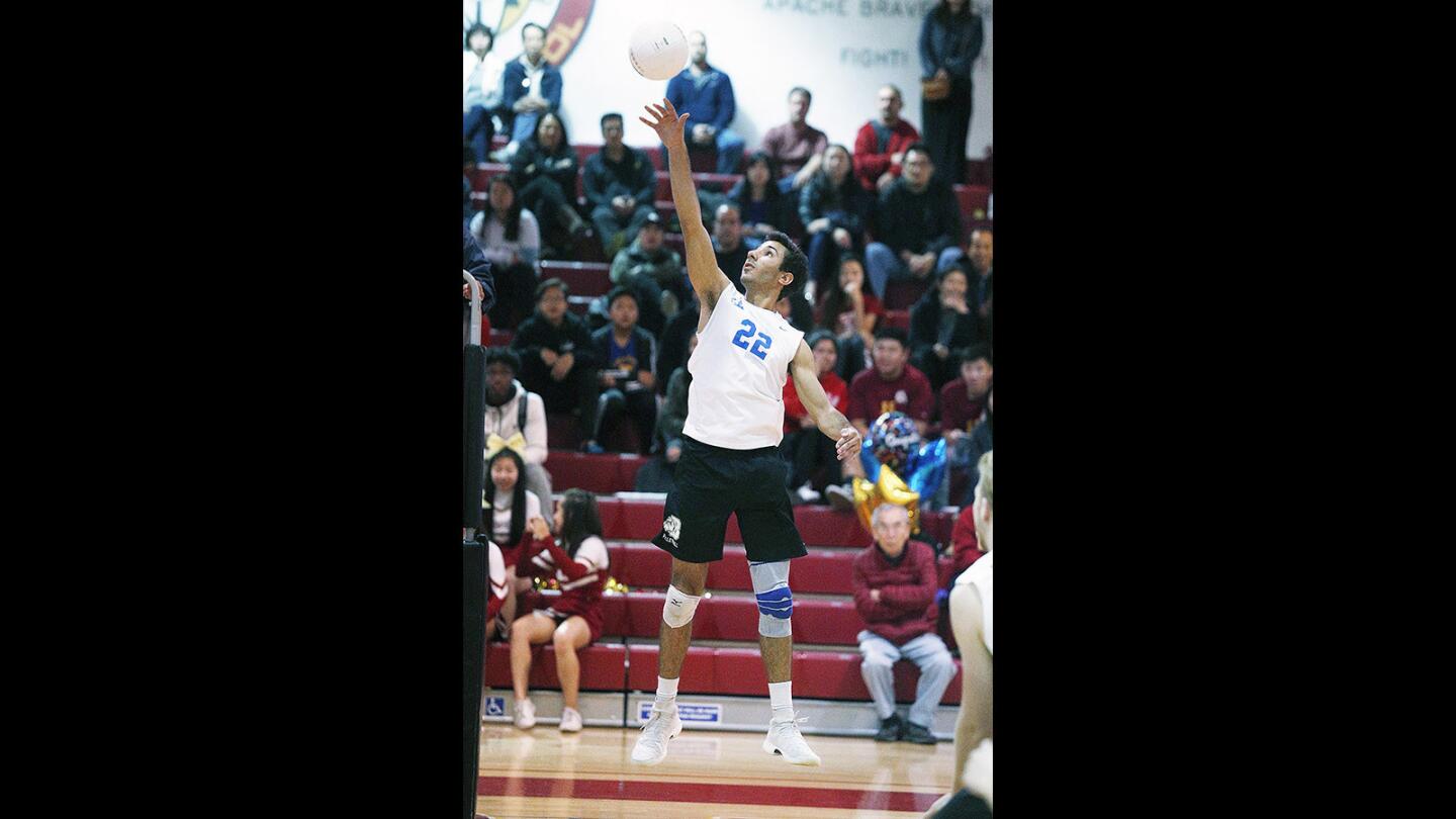 Photo Gallery: Burbank vs. Arcadia in Pacific League boys' volleyball