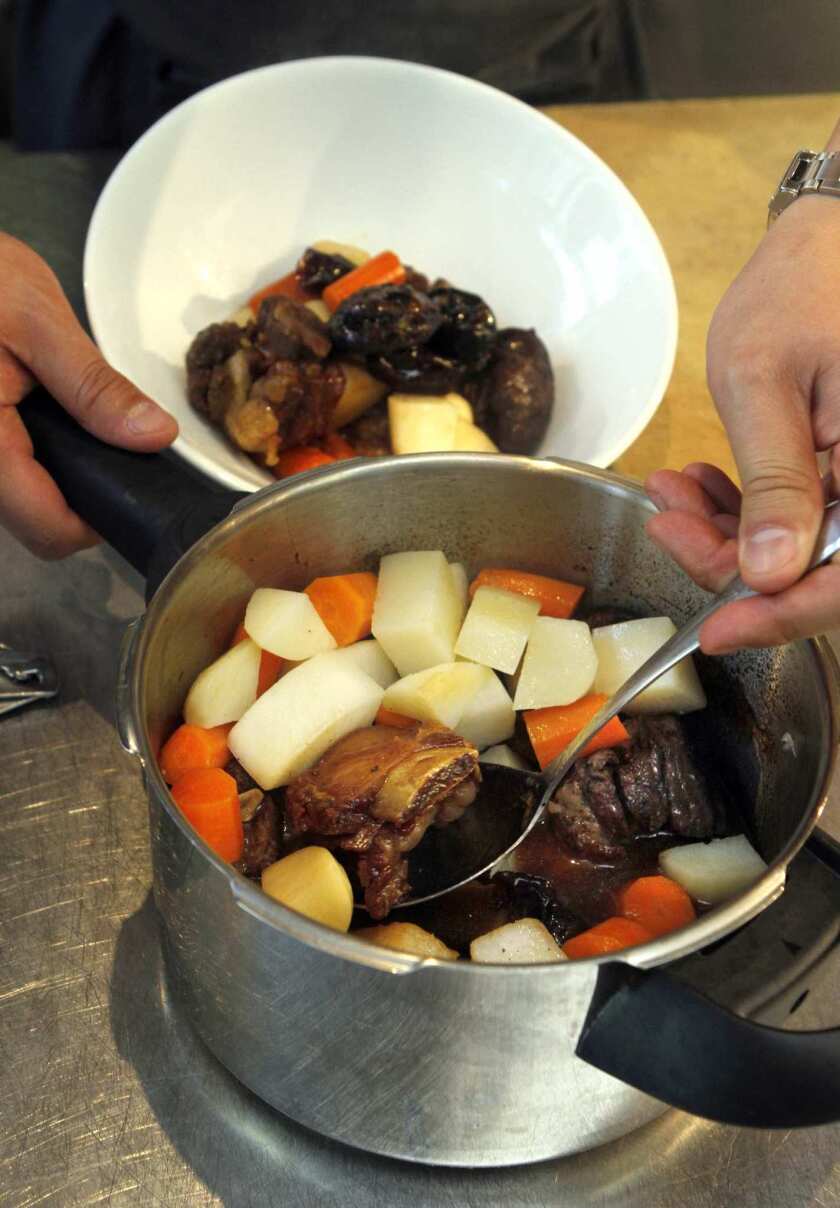 Chef Sang Yoon's Korean beef stew, Galbi Jjim, was cooked using a pressure cooker. Recipe: Korean beef stew