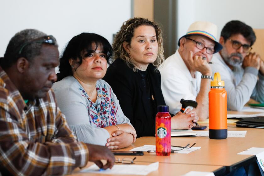 San Diego, CA - June 20: Commission members listen to speakers during a meeting of the Leon L. Williams San Diego County Human Relations Commission at County Operations Center on Tuesday, June 20, 2023 in San Diego, CA. (Meg McLaughlin / The San Diego Union-Tribune)