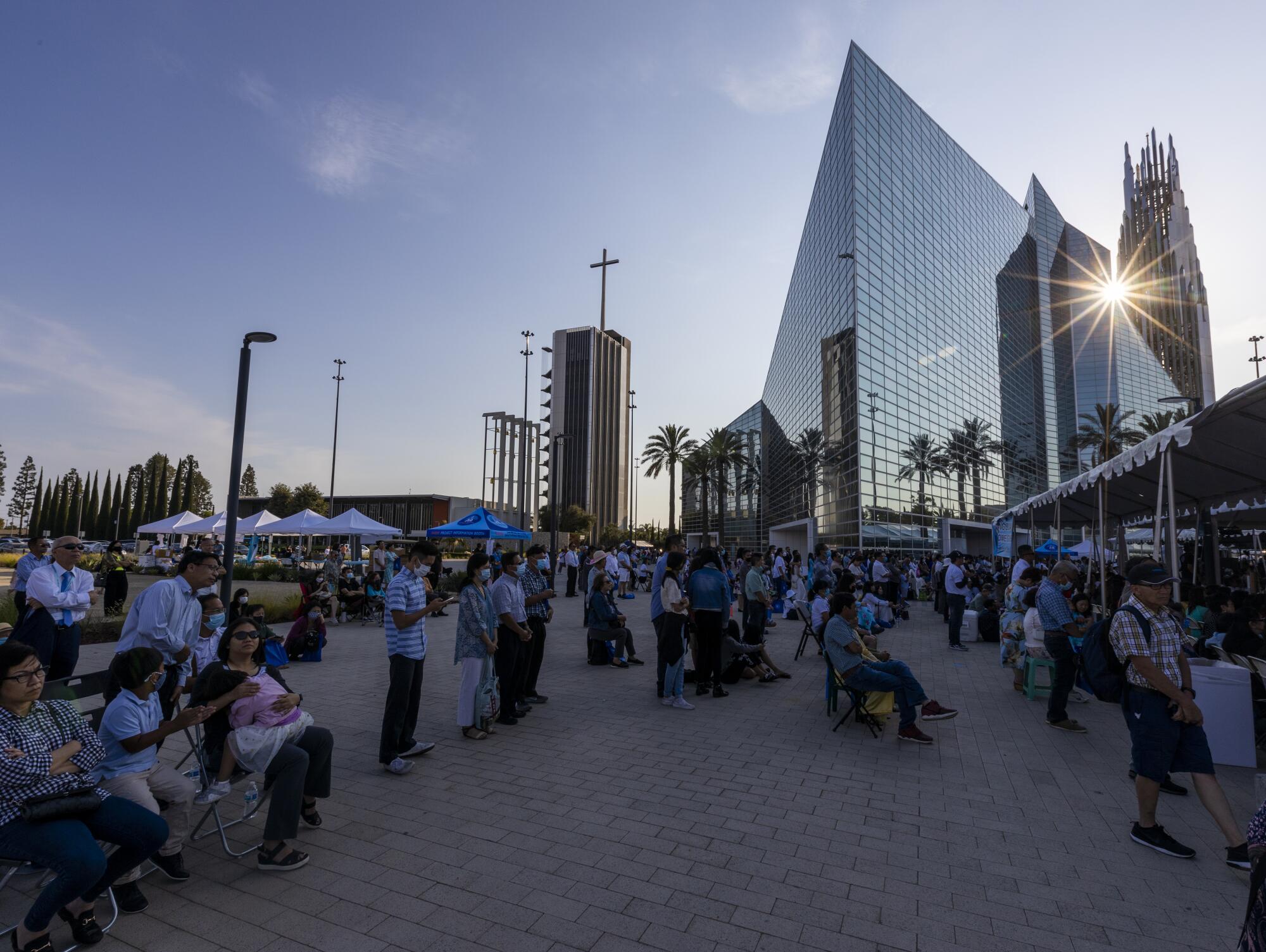 Vietnamese-Americans and Catholics gather during a Mass celebration.