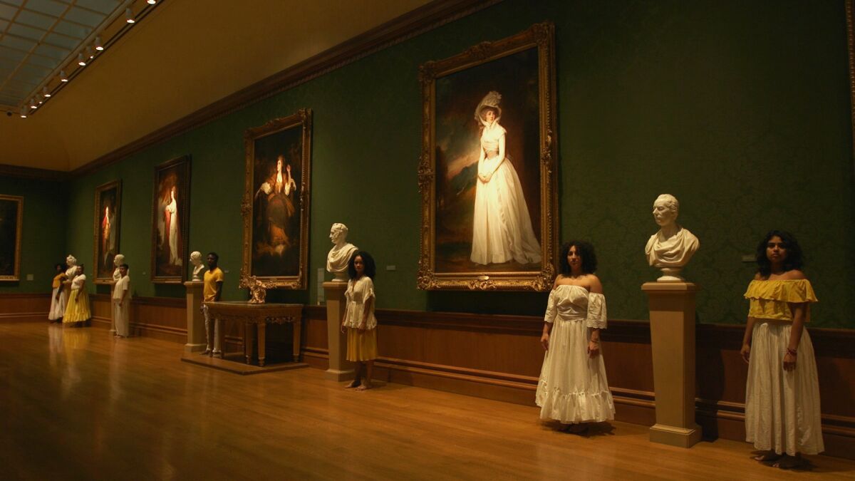 A still from "Apariciones / Apparitions," a video project by Carolina Caycedo, filmed at the Huntington.