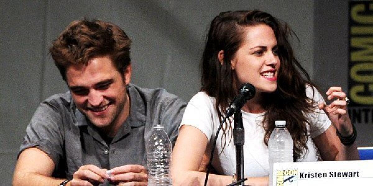 Robert Pattinson and Kristen Stewart at Comic-Con International 2012 at San Diego Convention Center on July 12, 2012.