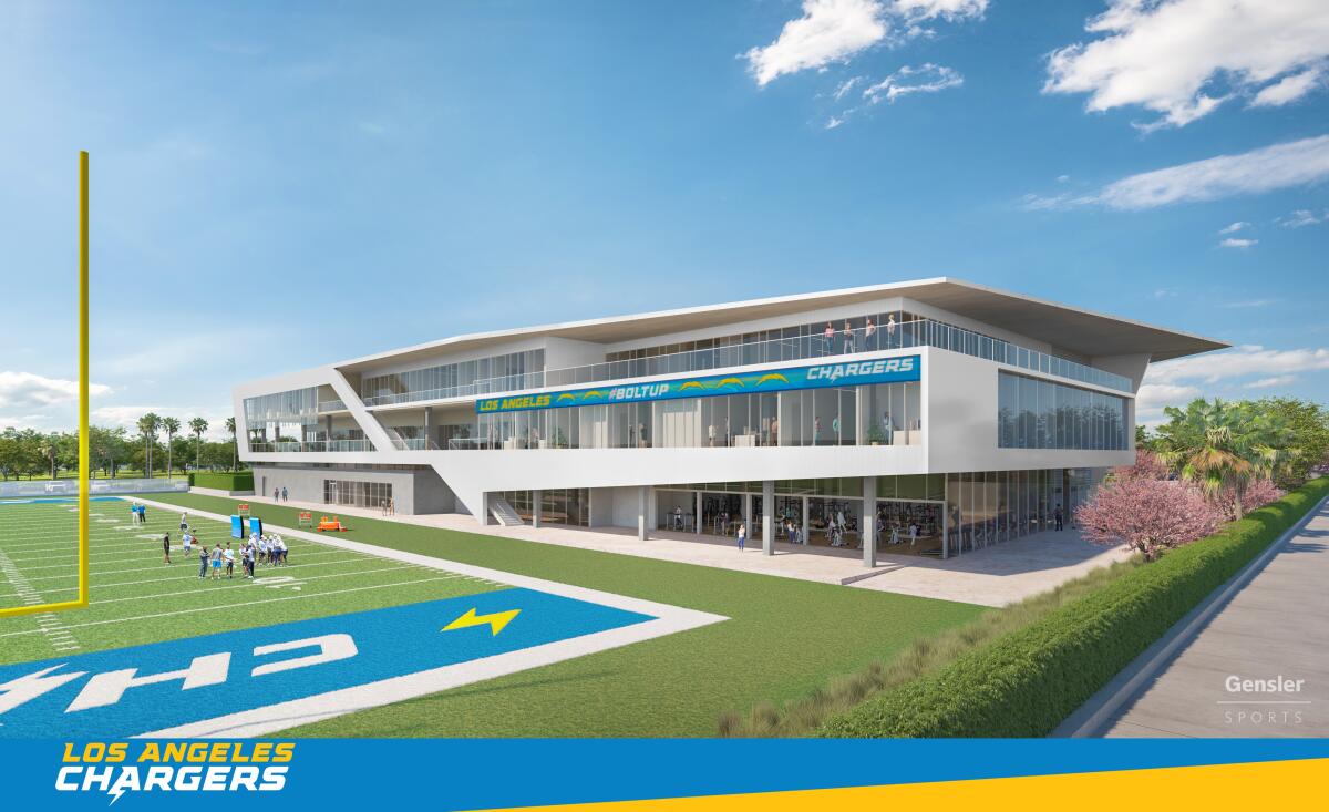 An artist's rendering of the Chargers' planned El Segundo facility.