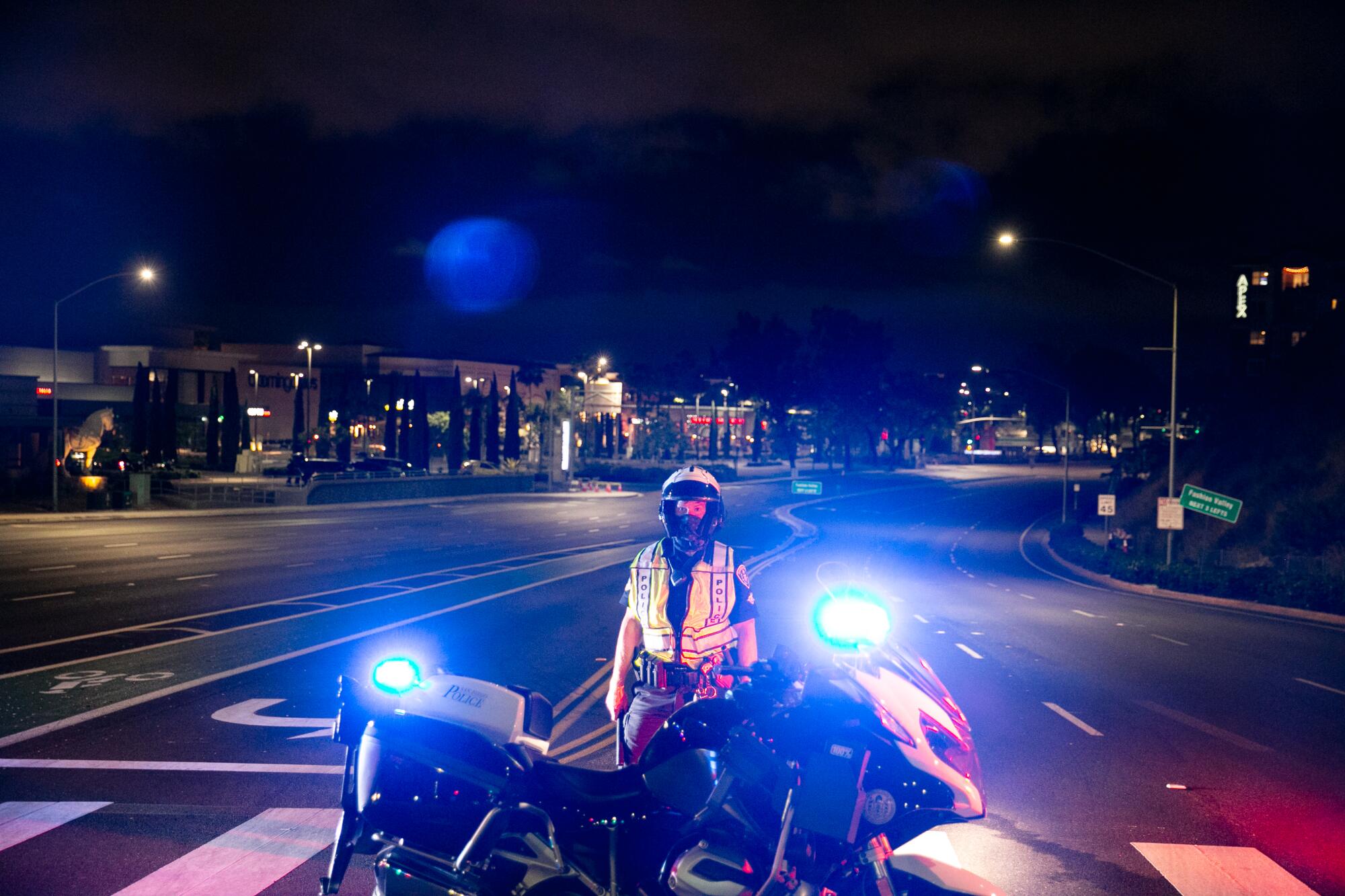 Law enforcement guard the Fashion Valley Mall on May 30, 2020 in San Diego, California.