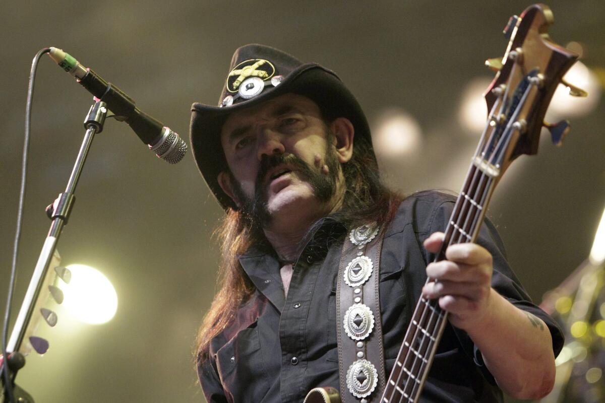 Lemmy Kilmister of Motorhead performing in 2010.