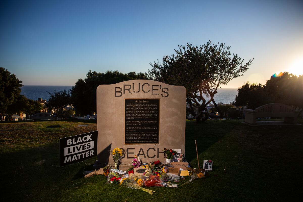 Bruce's Beach monument 