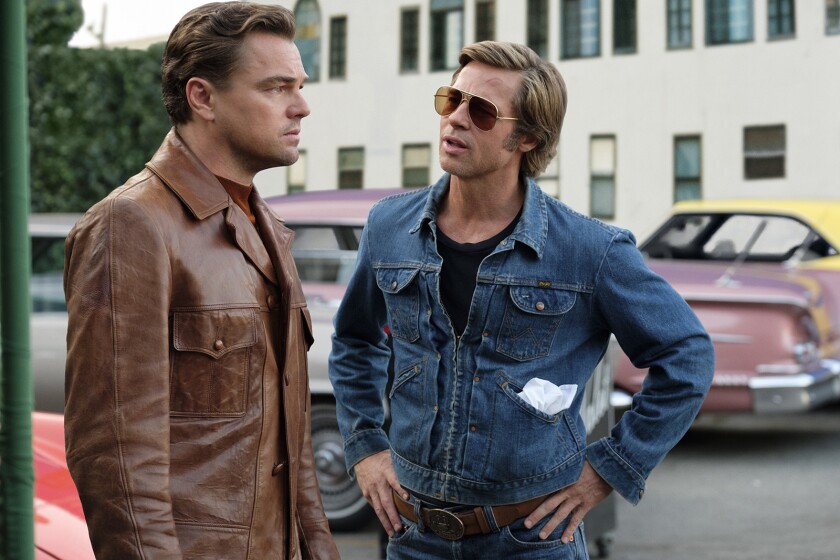 Leonardo DiCaprio, left,  and Brad Pitt in a scene from "Once Upon a Time ... in Hollywood."