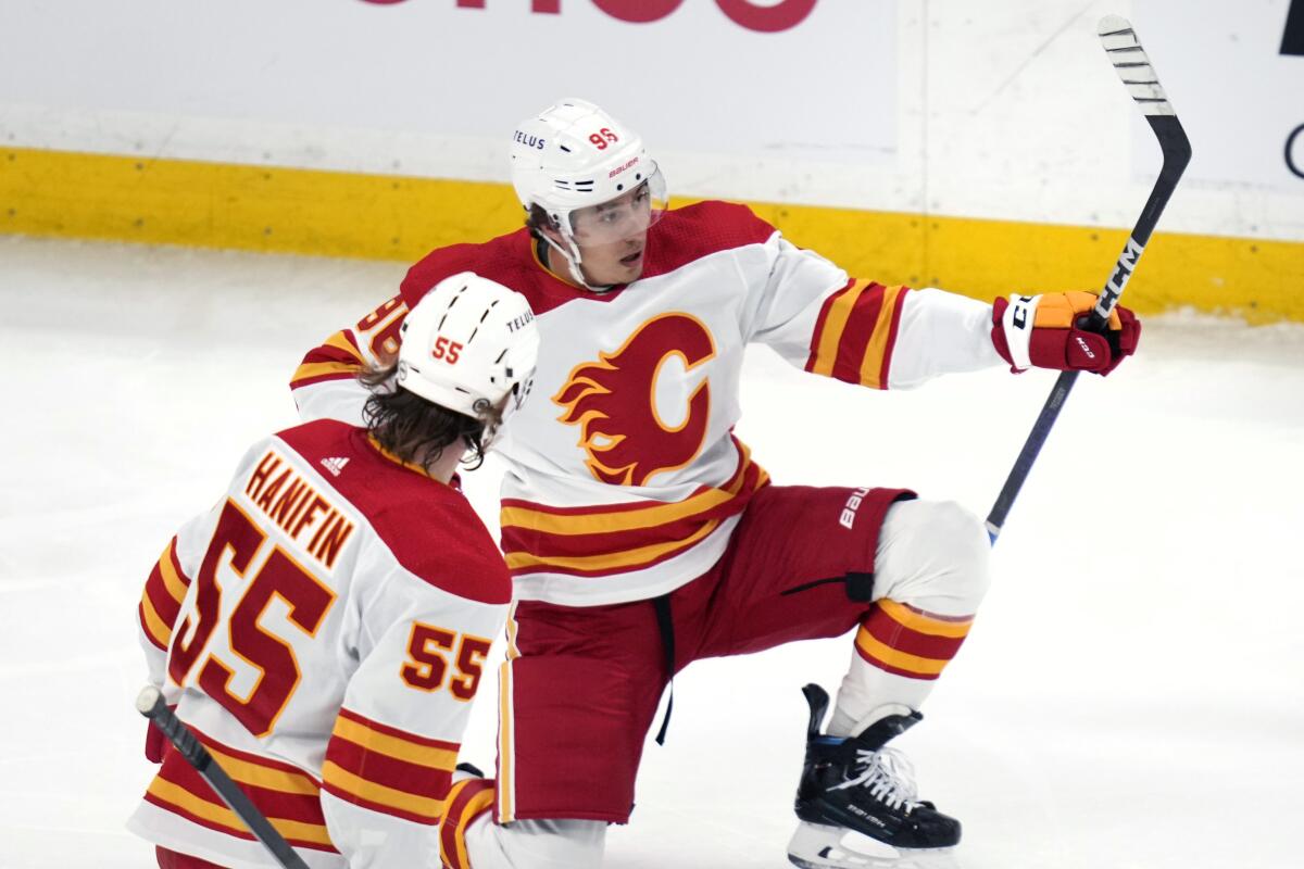 Andrei Kuzmenko scores in his Calgary debut as the Flames beat the listless  Bruins 4-1 - The San Diego Union-Tribune