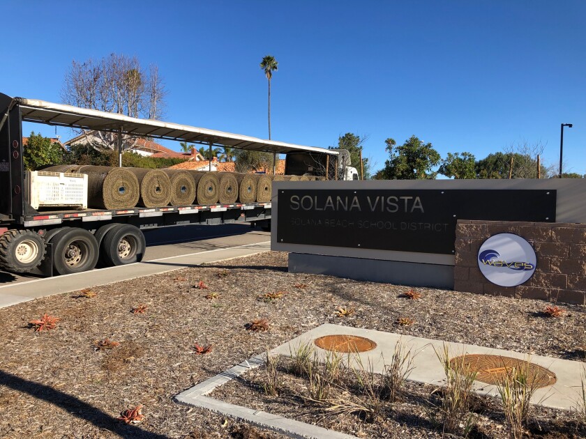 The sod was laid at Solana Vista School last week.