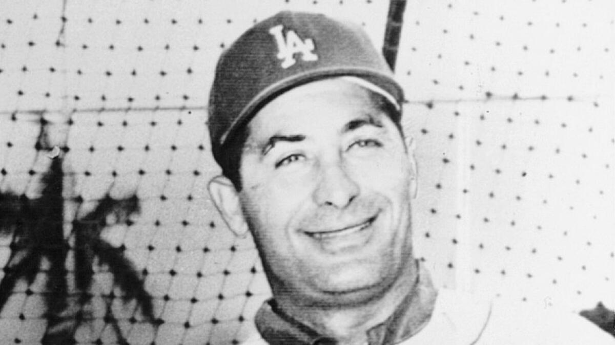 Los Angeles Dodgers outfielder Carl Furillo, pictured in 1959.
