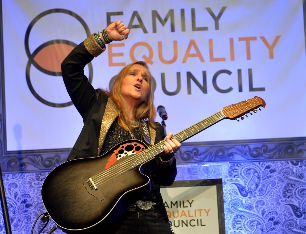 Melissa Etheridge performs at the Family Equality Council's annual Los Angeles awards dinner.