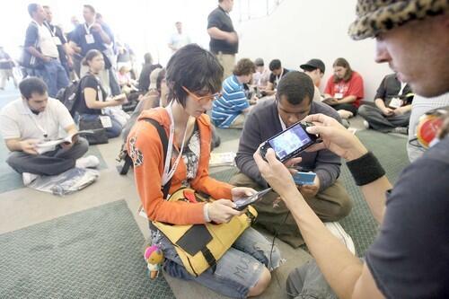 Attendees wait for the opening of E3. About 40,000 people are expected to attend this year, up from 4,000 last year.