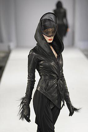 A look from the Skingraft fall-winter 2012 collection by Jonny Cota, presented at Los Angeles Fashion Week.