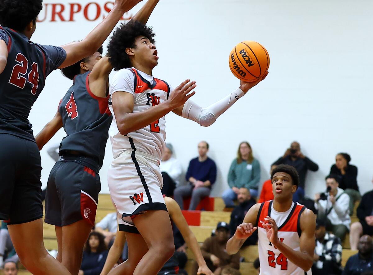 Robert Hinton of Harvard-Westlake goes up for a shot.