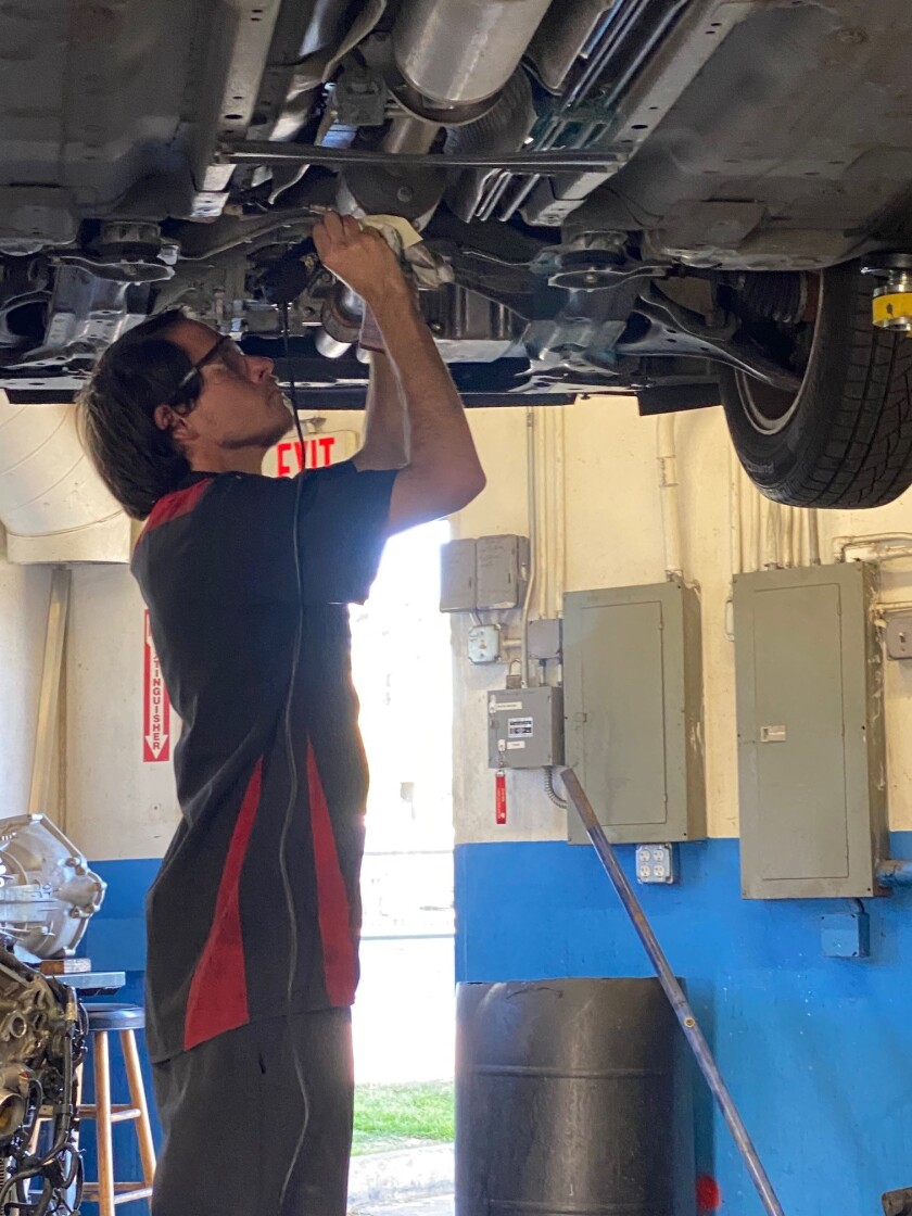 ExperTec Automotive in Huntington Beach at a Nov. 13 free catalytic converter etching event.