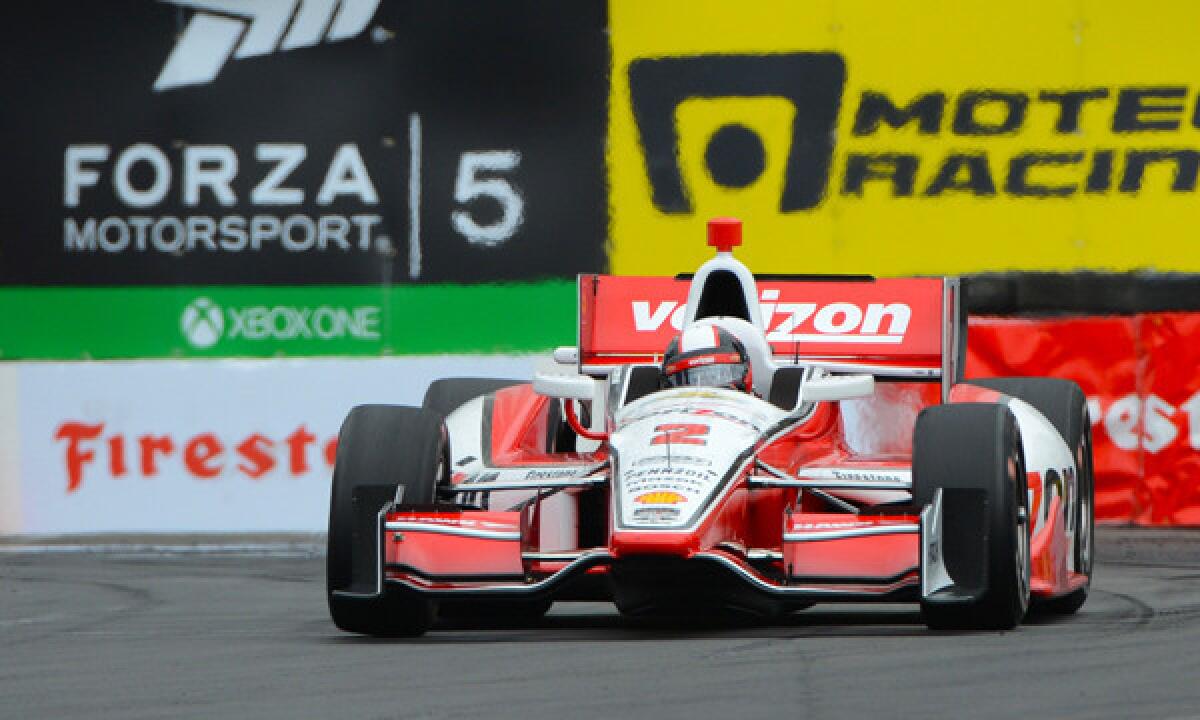 In his second IndyCar Series race since leaving NASCAR, Juan Pablo Montoya finished fourth in Sunday's Toyota Grand Prix of Long Beach.