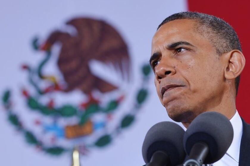 President Obama speaks at the National Museum of Anthropology in Mexico City.