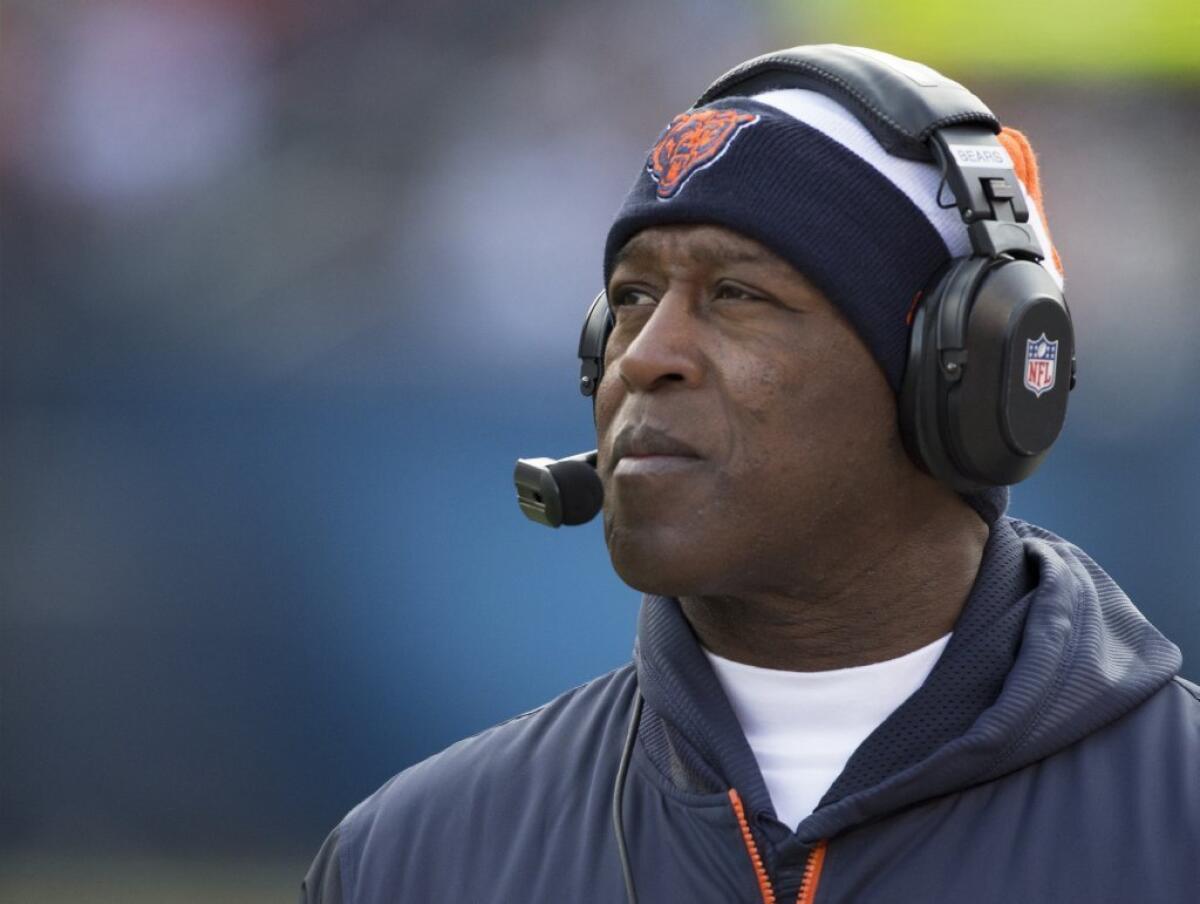 Lovie Smith is out as coach of the Bears.