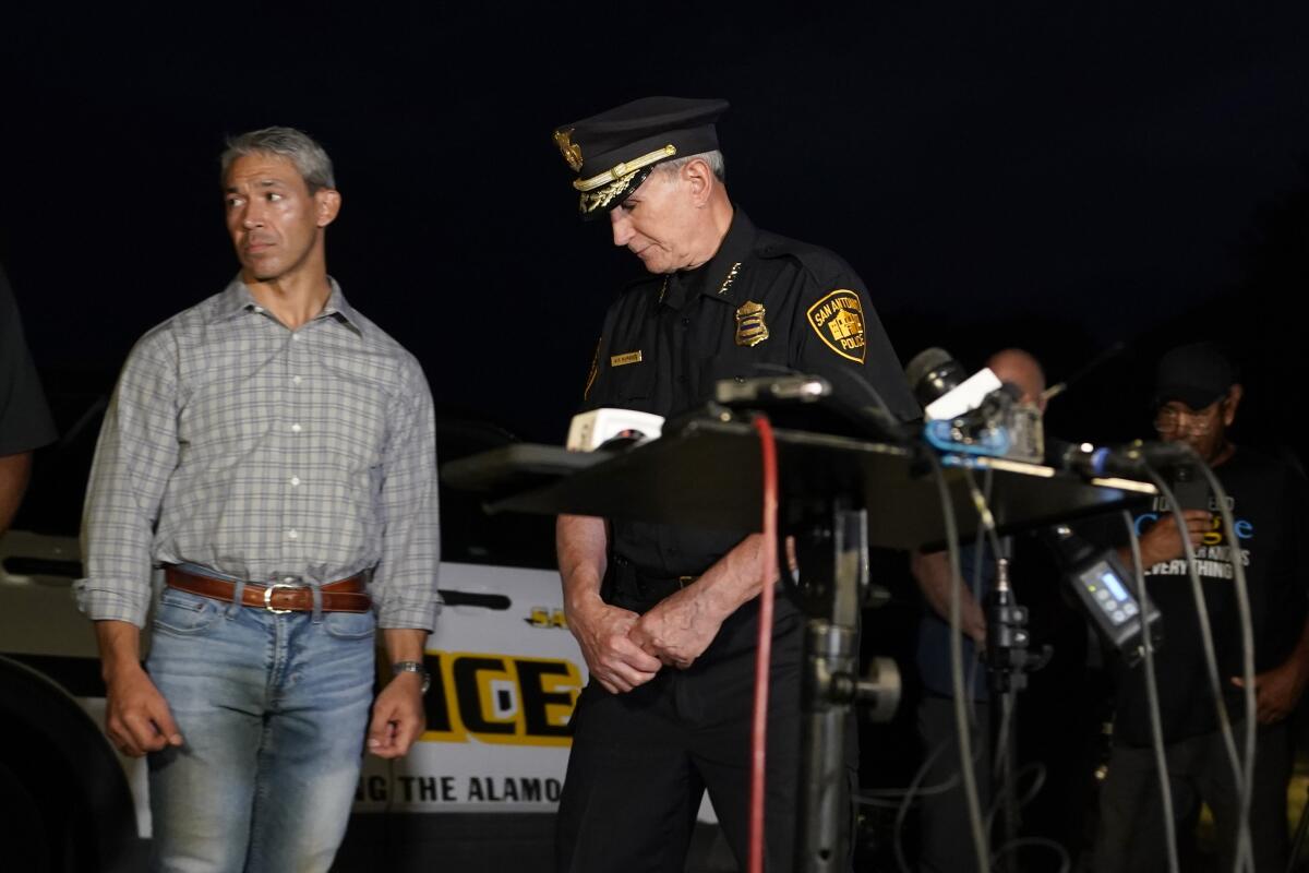 San Antonio Mayor Ron Nirenberg and San Antonio Police Chief William McManus