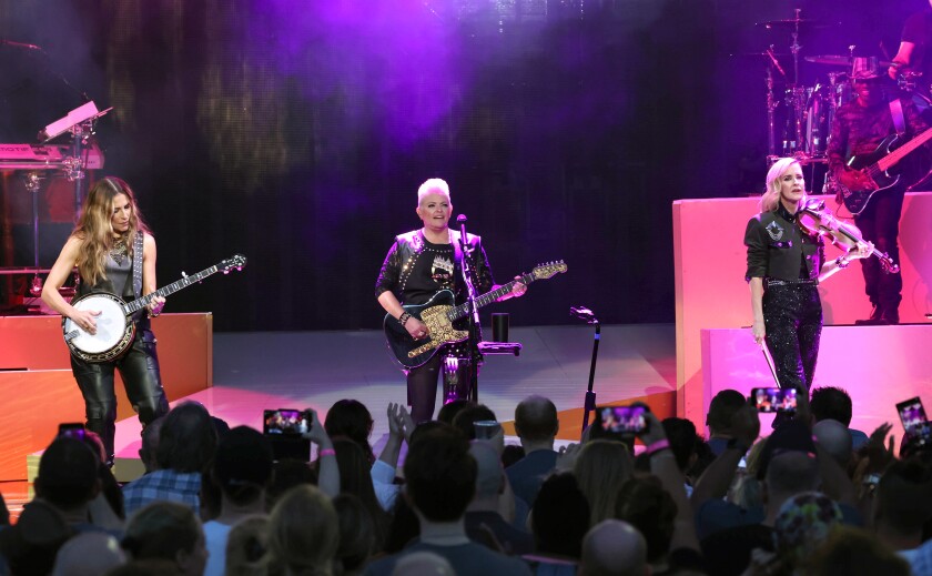 The Chicks are shown performing July 2